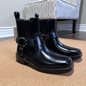 H&M faux-leather biker boots - Size 8